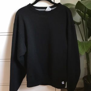 Oversized black crew neck sweatshirt